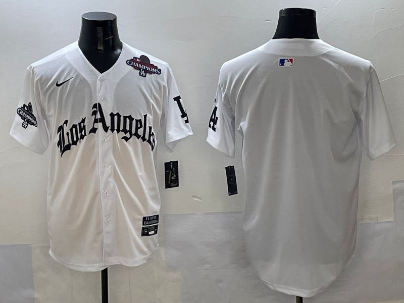 Men Los Angeles Dodgers Blank White Five generations Joint Name 2025 Nike MLB Jersey style 35->houston astros->MLB Jersey